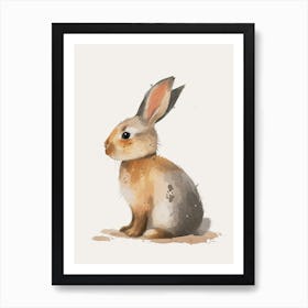 Mini Satin Rabbit Nursery Illustration 2 Art Print