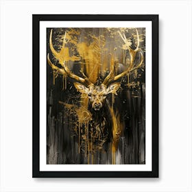 Gold Deer 1 Art Print