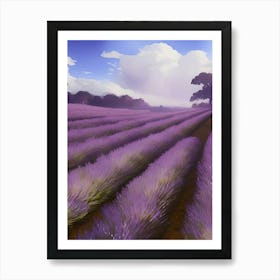 Lavendar Field Nature Setting Landscape Farm Crop Fragrant Purple Pretty Flowers Herbs Scene Art Print