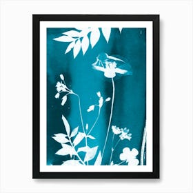 Blue Summer Flowers Art Print