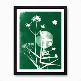 Dark Green Wildflowers Art Print