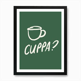 Cuppa green and cream kitchen Art Print