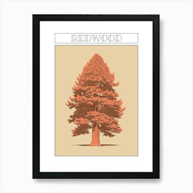 Redwood Tree Minimalistic Drawing 2 Poster Art Print