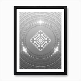 Geometric Glyph in White and Silver with Sparkle Array n.0042 Art Print