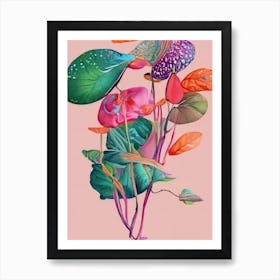 Colorful abstract plants Art Print