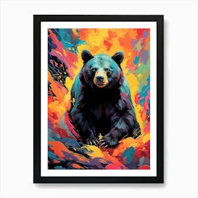 Vivid Black Bear Art Print