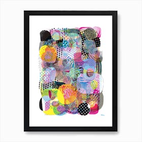 I ❤️ CMYK Halftones in Cyan, Magenta, Yellow, and Black. Art Print