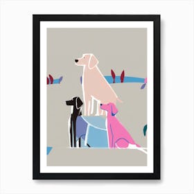 Dogs Matisse Style 2 Art Print