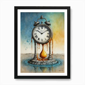 Clock In The Water Art Print