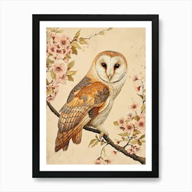 Boreal Owl Japanese Painting 2 Art Print