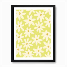 Light Green Camomiles Art Print