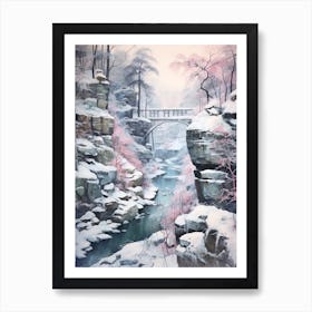 Dreamy Winter Painting Bohemian Switzerland National Park 2 Art Print