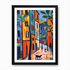 Painting Of Sydney With A Cat 4 In The Style Of Matisse Art Print