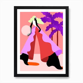 Waves, Palmtrees And Beach Volleyball Art Print