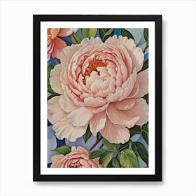 Pastel Peonies no1 Art Print