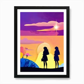 Luxmango Women Looking At He Sky Pop Style Art Print