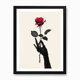 Rose In The Hand Art Print