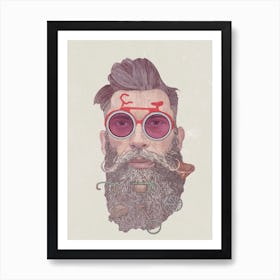 Hipster Dude Poster Art Print