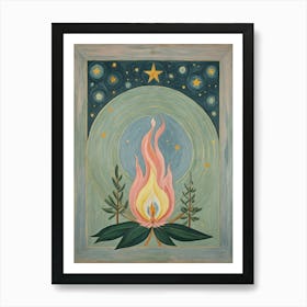 Starry Night Campfire Art Print