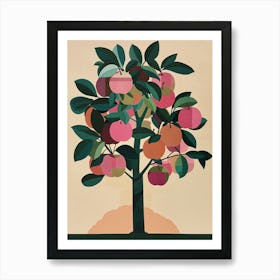 Apple Tree Colourful Illustration 2 Art Print