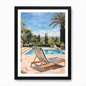 Sun Lounger By The Pool In Nicosia Cyprus Art Print