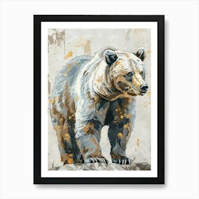 Brown Bear Precisionist Illustration 3 Art Print