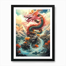 Dragon In The Mountains Art Print