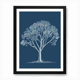 Eucalyptus Tree Minimalistic Drawing 4 Art Print