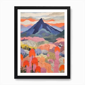 Mount Fuji Japan 1 Colourful Mountain Illustration Art Print