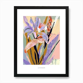 Colourful Flower Illustration Poster Lavender 4 Art Print