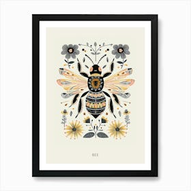 Colourful Insect Illustration Bee 9 Poster Art Print