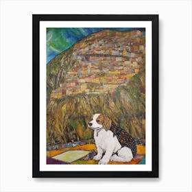 Painting Of A Dog In Eden Project United Kingdom In The Style Of Gustav Klimt 03 Art Print