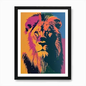 Polaroid Inspired Lion 1 Art Print