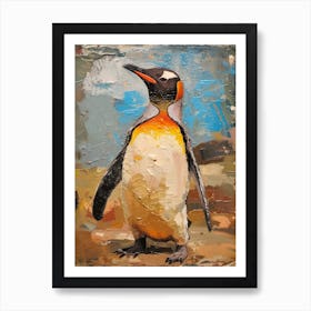 Galapagos Penguin Phillip Island The Penguin Parade Colour Block Painting 3 Art Print