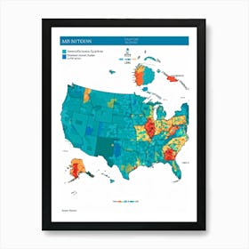 An Intricately Laid Out Vector Map Showcasing The American Commonwealth States Highlighting The Geo (2) Art Print