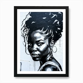 Graffiti Mural Of Beautiful Black Woman 3 Art Print