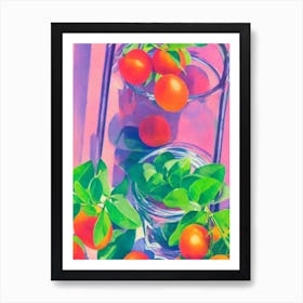 Kumquat 1 Risograph Retro Poster Fruit Art Print