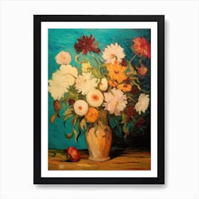 Flowers In A Vase Van Gogh Style Art Print