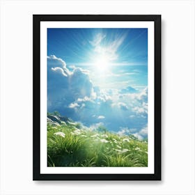 Capturing A Summers Day Where The Azure Sky Laden With Fluffy Clouds Shines Brilliantly Under The (4) Art Print