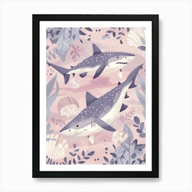 Bigeye Thresher Shark Illustration 2 Art Print