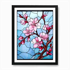 Cherry Blossom Stained Glass 1 Art Print