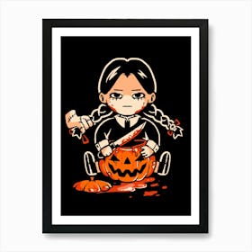 Pumpkin Death Trap - Dark Funny Goth Girl Halloween Gift Art Print