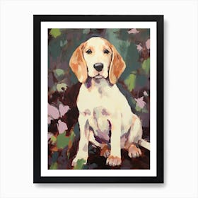 A Basset Hound Dog Painting, Impressionist 2 Art Print