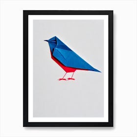 Bluebird Origami Bird Art Print