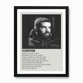 Ofitin Drake Poster Scorpion Album Cover Poster Art Print