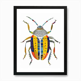 Colourful Insect Illustration June Bug 11 Art Print