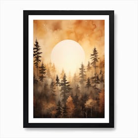 Sunset In The Forest 6 Art Print