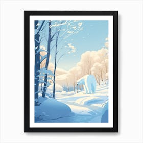 Winter Polar Bear 6 Illustration Art Print