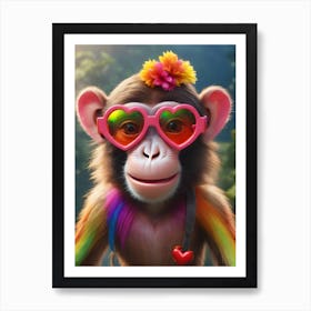 Monkey In Sunglasses 5 Art Print