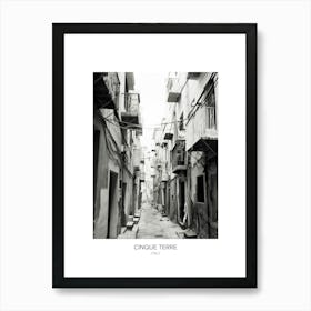 Poster Of Cinque Terre, Italy, Black And White Photo 1 Art Print